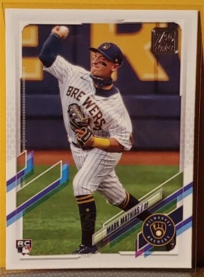 Mark Mathias Topps 2021 Baseball Series 2 #421 Rookie Card RC Milwaukee Brewers - Image 1 of 2