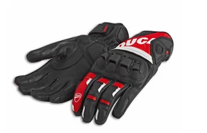 NEW Held Ducati Sport C4 Fabric-Leather Short Gloves Black/Black/Red - Picture 1 of 7
