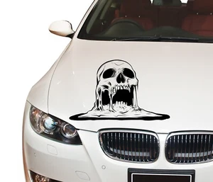 Skull Hood Car Truck Vinyl Decal  Vinyl Removable Sticker Melting Skull - Bild 1 von 1