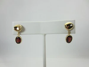 Carla 14k Yellow Gold and Garnet Dangle Earrings 2.70 ct - Picture 1 of 14