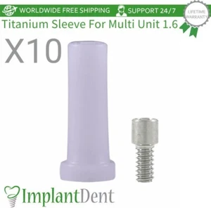 10x Dental Plastic Sleeve For Multi Unit 1.6mm Prosthetic Dentistry Tool - Picture 1 of 3