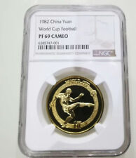 1982 China Yuan  World Cup  Football Coin Copper NGC PF 69 Cameo Collection