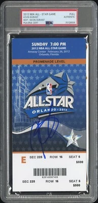 Kevin Durant Signed 2012 NBA All Star Game MVP Full Ticket Stub Psa/Dna Dual - Image 1 of 2