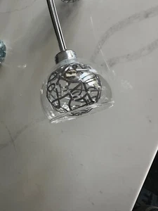 B&Q beautiful chrome ceiling lights with glass shades - Picture 1 of 2