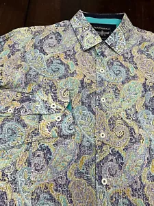 Barabas Paisley Long Sleeve Button Up Dress Shirt Men’s Size Large - Picture 1 of 5