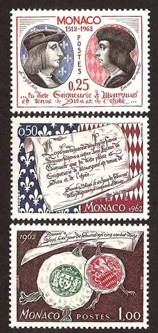 [6206] Monaco, set 1962,MNH**,Recognition of Monegasque Sovereignty by Louis XII Cover
