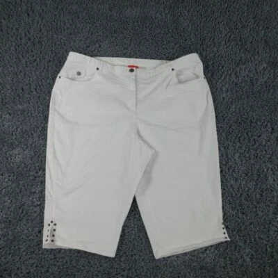 Hearts Of Palm Pants Womens 24W White Skimmer Capri 43x17* - Image 1 of 4