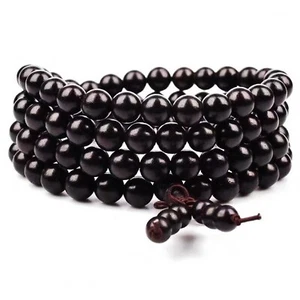 Mala Beads 108, Prayer Beads, Natural Wood Mala Necklace, Buddhist Prayer Bea... - Picture 1 of 8