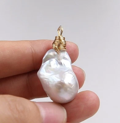 AAAA Classic Rainbow Color White Keshi Baroque 18X28 mm Pearl Necklace - Изображение 1 из 4