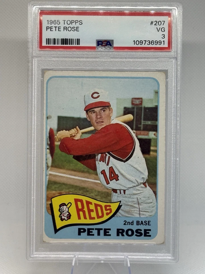 1965 Topps - Pete Rose #207 PSA 3 VG 3 Reds - Image 1 of 4