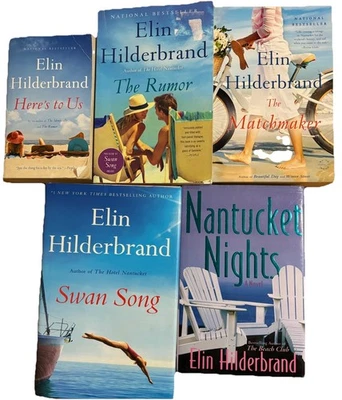 Lot of 5 - Elin Hilderbrand 3 PB The Matchmaker, The Rumor & Others 2 HC Books Foto 1 de 4