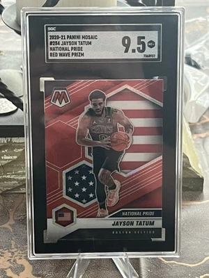 2020-21 Panini Mosaic - National Pride Jayson Tatum #254 Red Wave Mosaic Prizm - Image 1 of 2