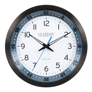 404-54667-INT 10-Inch Atomic Chapter Ring Stainless Steel Analog Clock - Picture 1 of 7