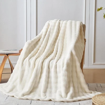 COOVA Super Soft Throw Blanket - Fuzzy Cozy Plush Thick Bubble Blanket for Sofa,