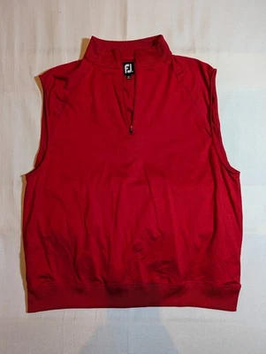 Chaleco FJ Footjoy Para Hombre XL Cuarto Cremallera Pullover Rendimiento Elastizado Golf Logo Rojo Foto 1 de 4