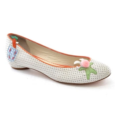 Zapatos planos de cuero con agujeros blancos Maloles Paris Bunny 36,5/6 para mujer nuevos en caja Foto 1 de 4