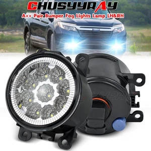 FOR Honda Ridgeline 2017-2020 Pair LED Clear Bumper Fog Lights Lamps Replacement - Picture 1 of 10
