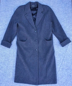 Donnybrook Mujer Negro Gris Lana Abrigo Largo Vestido Abrigo Rusia 16T - Imagen 1 de 24