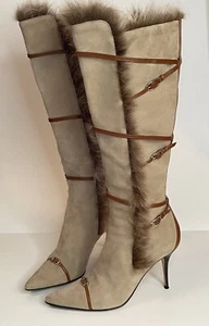 Stivali Cole Haan donna Annise stivali cammello scamosciato shearling taglia 7,5B $695 - Foto 1 di 22