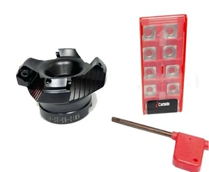 4" CHAMFER FACE MILL CUTTER 10PC SEKT1204 CARBIDE INSERTS FOR ALUMINUM USA SELL - Picture 1 of 1