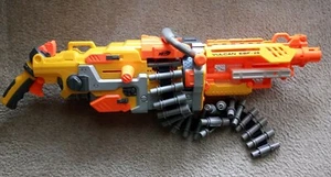 Nerf N Strike Vulcan EBF-25 Dart Blaster Toy Gun Yellow Orange Tested Works !! - Picture 1 of 2