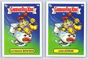 Super Mario Bros Bowser Jr. Garbage Pail Kids Flying Toilet Spoof SP 2-Card Set - Picture 1 of 2