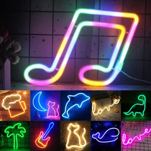 Neon Sign Light LED Wall Night Art Decor for Kids Bedroom Xmas Home Party Lamp - Picture 1 of 38