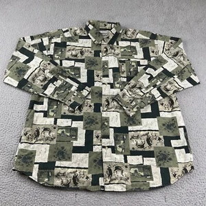 Columbia Hemd Herren Extra Large Grün All Over Print Hirsch Bock Jagd Berg - Bild 1 von 13