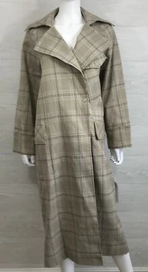 Topshop Womens Editor Check Long Sleeve Trench Coat Jacket Size 6 - Picture 1 of 5