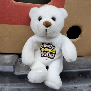 Teddy Grahams 2000 Sitzsack Plüsch weiß Bär "TG" The Millennium Bear  - Bild 1 von 3
