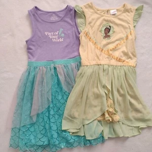 Disney Princess Casual Dresses 7 8 Ariel Tiana Romper Colorful Summer Outfits - Picture 1 of 10