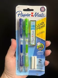 Paper Mate Clear Point Mechanical Pencil Starter Set, 0.7mm Blue/Green, 2-Pack - Picture 1 of 2