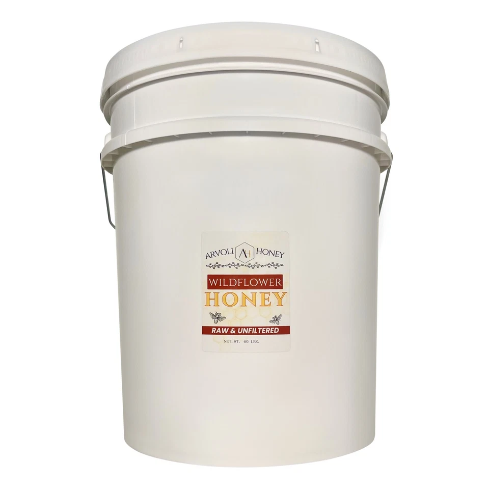 Miel cruda a granel - Miel a granel 5 galones - 60 libras - Miel cruda de flores silvestres Foto 1 de 4