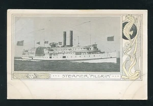 Steamer Pilgrim Fall River Line Postcard - Picture 1 of 5