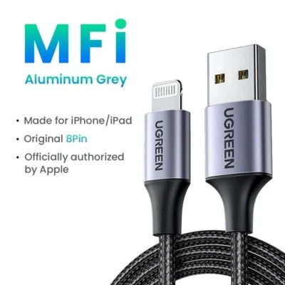 UGREEN MFi-Certified USB Lightning Cable 2.4A Fast Charging For iPhone 14 13 12 - Image 1 of 4