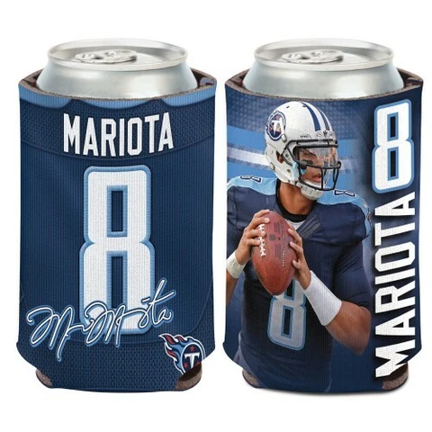 Tennessee Titans 2-sided Can Cooler - Player Marcus Mariota Cover
