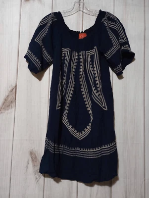 Vestido Chelsea y Violeta Damas Grande Azul Marino Tostado Bordado Fuera del Hombro Mini Foto 1 de 4