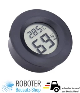 mini LCD Thermometer Hygrometer Temperaturmesser Luftfeuchtigkeit schwarz - Bild 1 von 3