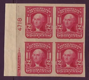 320a - IMPERF BLOCK w PLATE #4718 - BIG MARGINS - RARE LAKE TYPE II See DURLAND - Bild 1 von 2