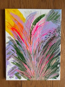 ATLANTIS PLANTS ACRYLIC PAINTING on CANVAS 11x14 ORIGINAL by SDSchwitters - Picture 1 of 1