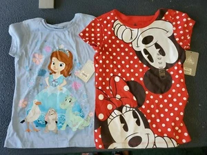(2) NWT Disney Store Kids Youth MiNNIE Mouse & sophia TShirts Size medium 7/8 - Picture 1 of 3