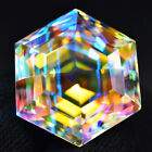 60 Ct Natural Faceted Mystic Topaz Rainbow Fire Certified Sparkling Gemstone