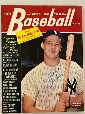 Street & Smith's 1963 BASEBALL Vintage Magazine Signed Tom Tresh Free Shipping - Image 1 of 2