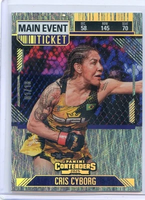 2025 Panini Contenders PFL CRIS CYBORG #76 Main Event Ticket GOLD #1/10 - Image 1 of 2