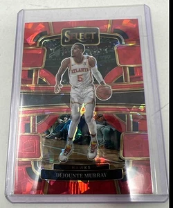 2023 Panini Select Dejounte Murray Red Cracked Ice Prizms #27 Concourse Hawks - Picture 1 of 2