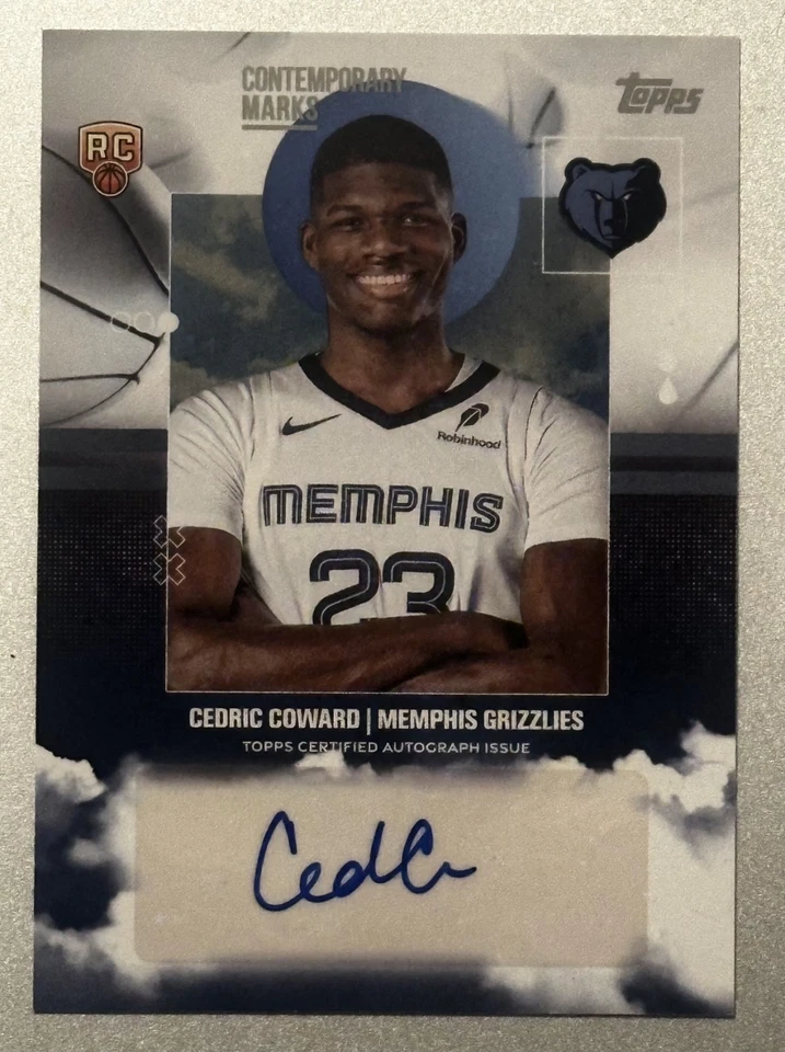 2025 Topps Cedric Coward Contemporary Marks Auto Rookie CM-CC Memphis Grizzlies - Image 1 of 4