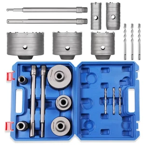 Concrete Hole Saw Kit,SDS Plus & Max Shank Masonry Wall Hole Opening for Bric... - Bild 1 von 7