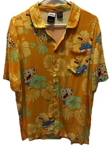 Nickelodeon SpongeBob SquarePants Men's Large Short Sleeve Hawaii Shirt - Picture 1 of 15