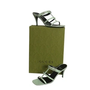 GUCCI - Neu mit Karton grüne Lack Regent Leder Sandalen, Größe 38,5 - Bild 1 von 6