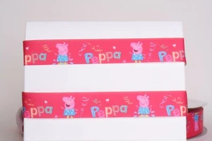 Nastro Grosgrain PEPPA PIG ROSA 7/8" vari iarde SPEDIZIONE DAGLI USA - Foto 1 di 2